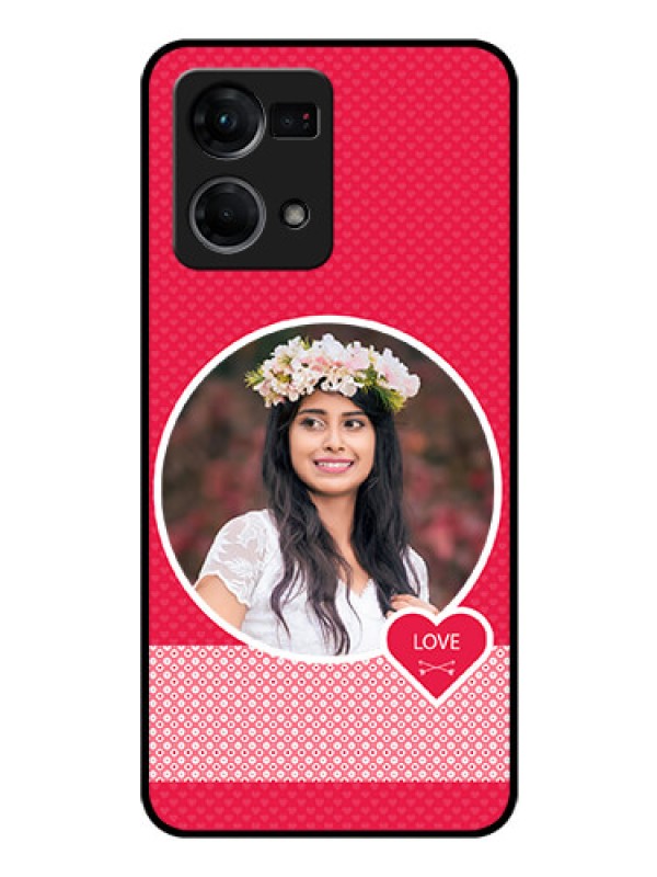 Custom Oppo F21 Pro Personalised Glass Phone Case - Pink Pattern Design