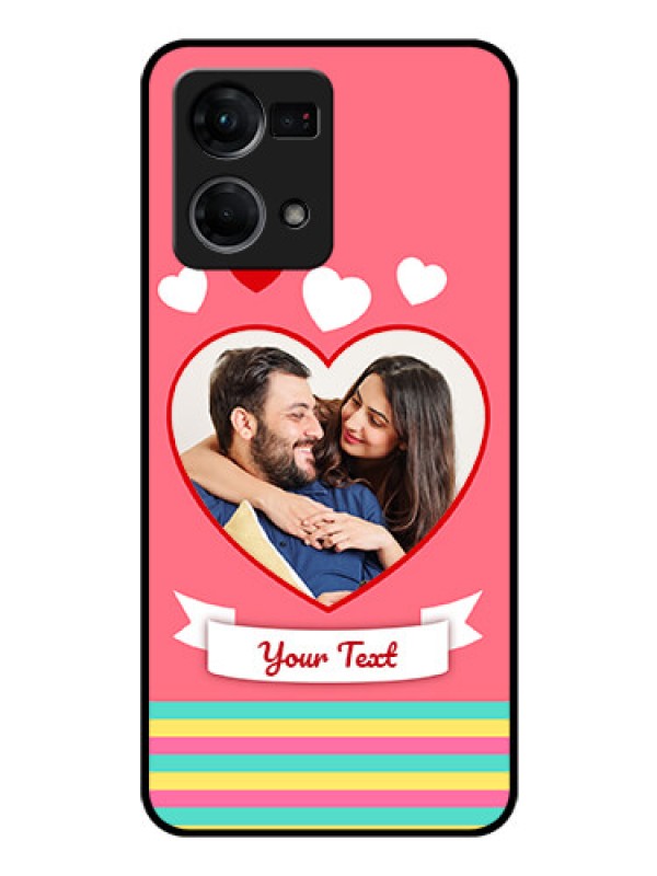 Custom Oppo F21 Pro Photo Printing on Glass Case - Love Doodle Design