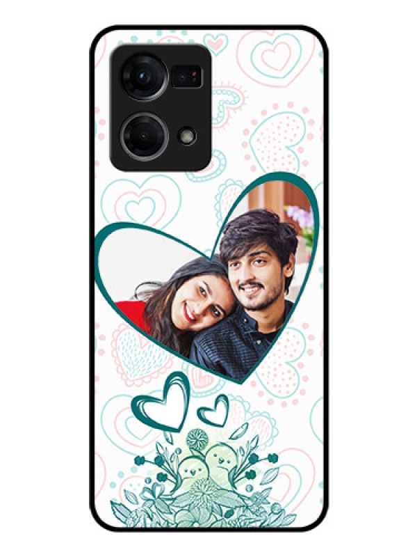 Custom Oppo F21 Pro Photo Printing on Glass Case - Premium Couple Design