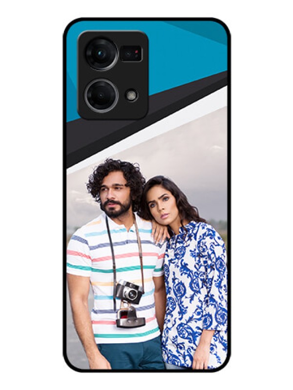 Custom Oppo F21 Pro Photo Printing on Glass Case - Simple Pattern Photo Upload Design