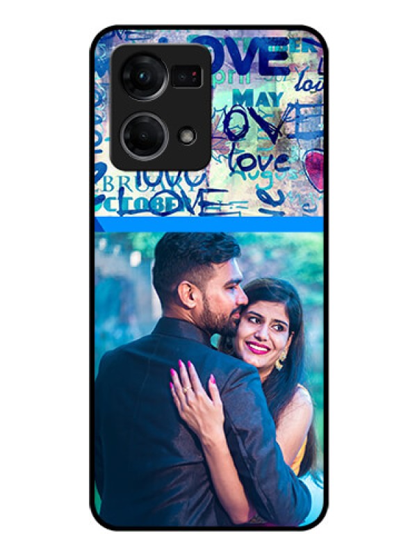 Custom Oppo F21 Pro Custom Glass Mobile Case - Colorful Love Design