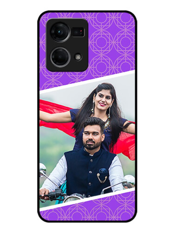 Custom Oppo F21 Pro Custom Glass Phone Case - Violet Pattern Design