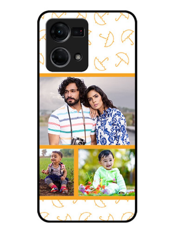 Custom Oppo F21 Pro Custom Glass Mobile Case - Yellow Pattern Design
