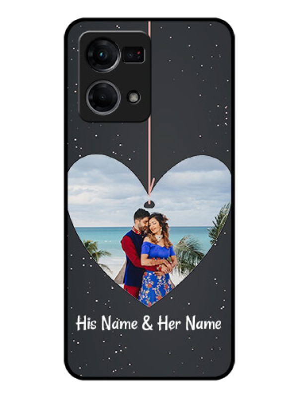 Custom Oppo F21 Pro Custom Glass Phone Case - Hanging Heart Design