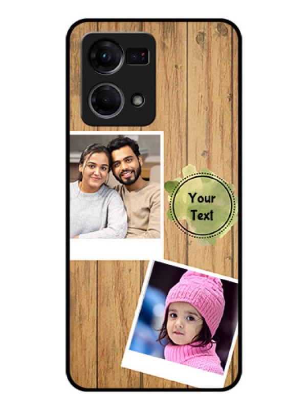 Custom Oppo F21 Pro Custom Glass Phone Case - Wooden Texture Design