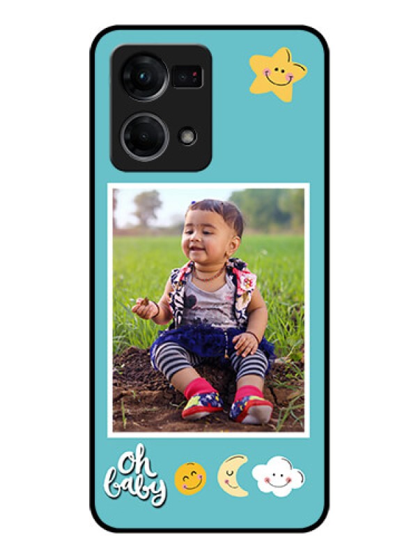Custom Oppo F21 Pro Personalized Glass Phone Case - Smiley Kids Stars Design