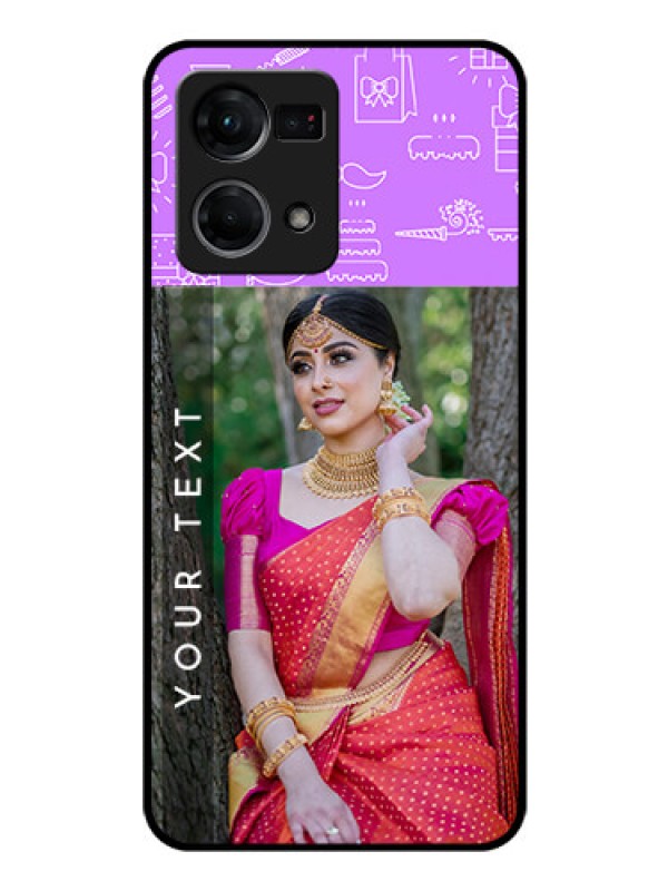 Custom Oppo F21 Pro Custom Glass Mobile Case - Birthday Icons Design