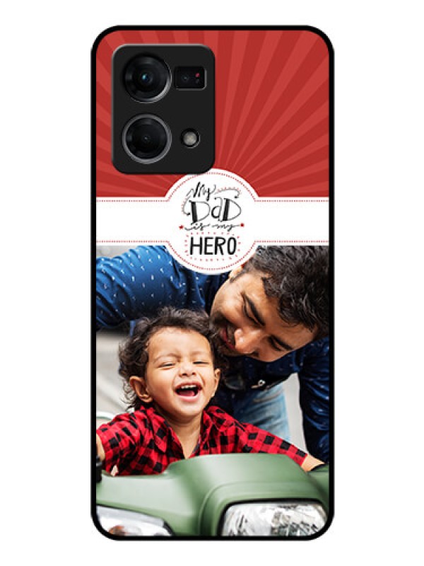 Custom Oppo F21 Pro Photo Printing on Glass Case - My Dad Hero Design