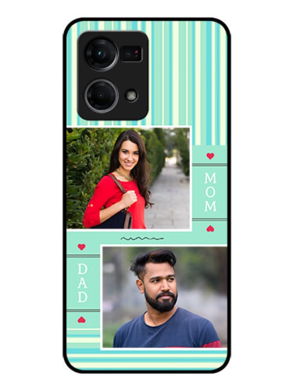 Custom Oppo F21 Pro Custom Glass Phone Case - Mom & Dad Pic Design