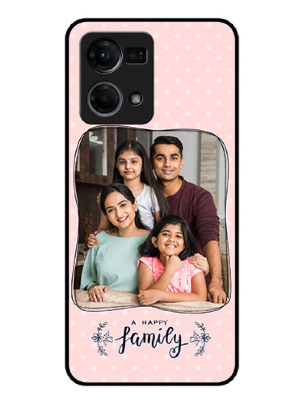 Custom Oppo F21 Pro Custom Glass Phone Case - Family with Dots Design