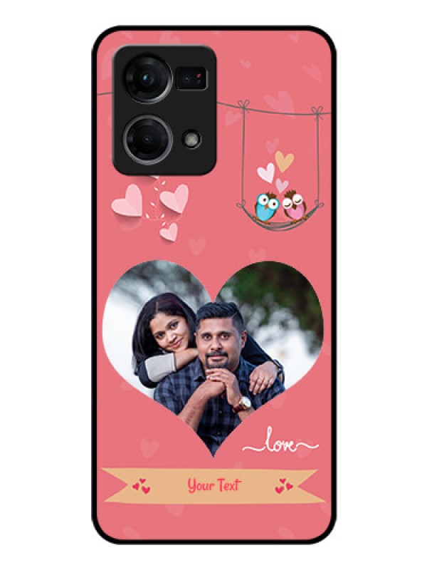 Custom Oppo F21 Pro Personalized Glass Phone Case - Peach Color Love Design