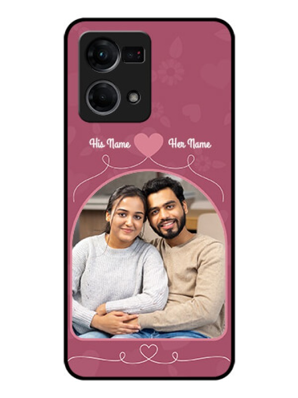 Custom Oppo F21 Pro Photo Printing on Glass Case - Love Floral Design