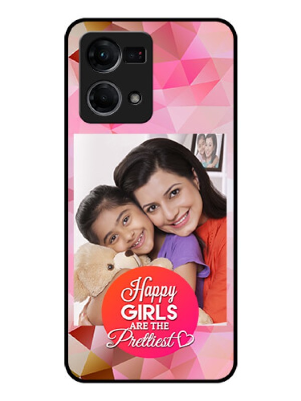 Custom Oppo F21 Pro Photo Printing on Glass Case - Abstract Triangle Design