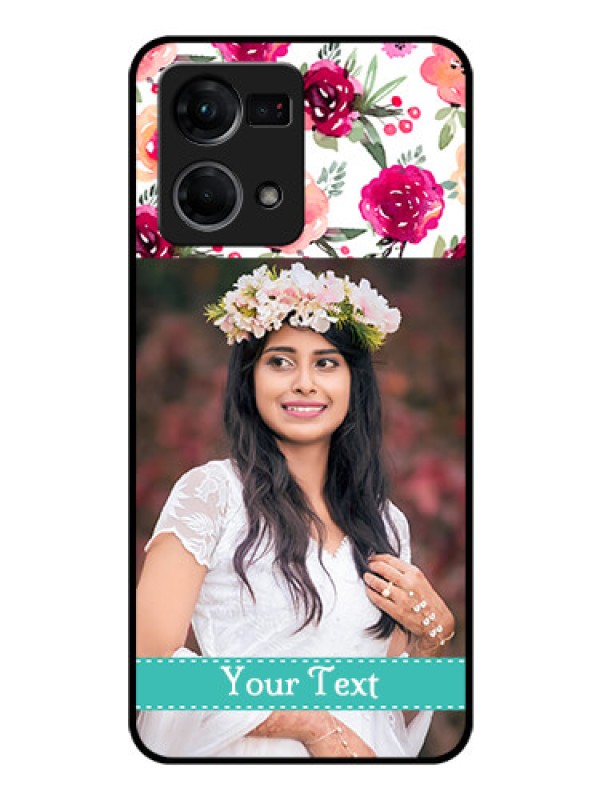 Custom Oppo F21 Pro Custom Glass Phone Case - Watercolor Floral Design