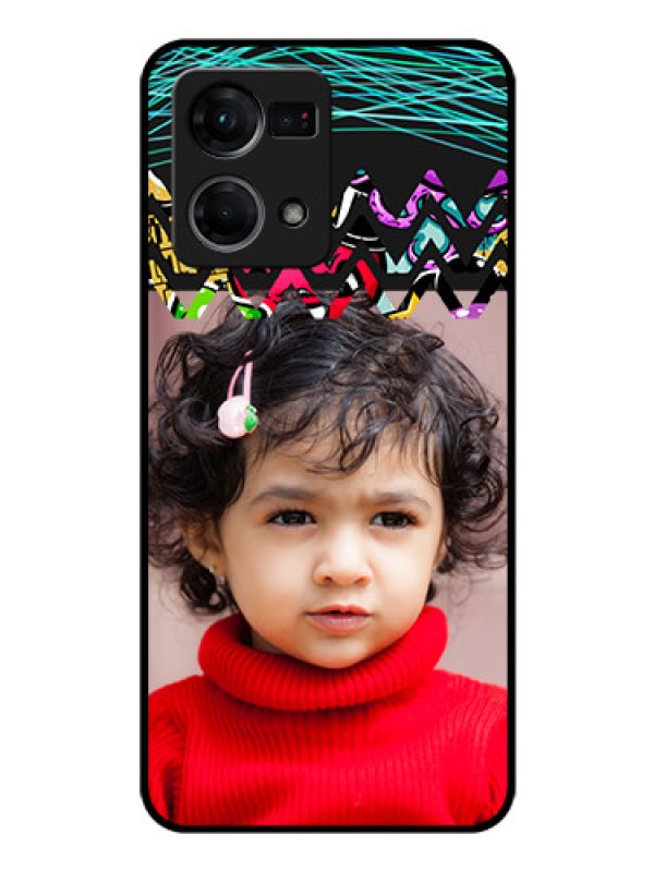 Custom Oppo F21 Pro Personalized Glass Phone Case - Neon Abstract Design