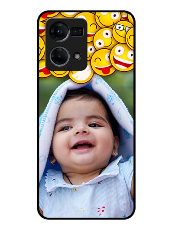 Custom Oppo F21 Pro Custom Glass Mobile Case - with Smiley Emoji Design