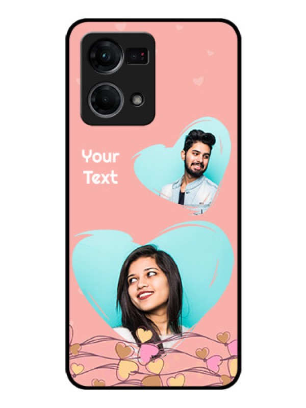 Custom Oppo F21 Pro Custom Glass Mobile Case - Love Doodle Design