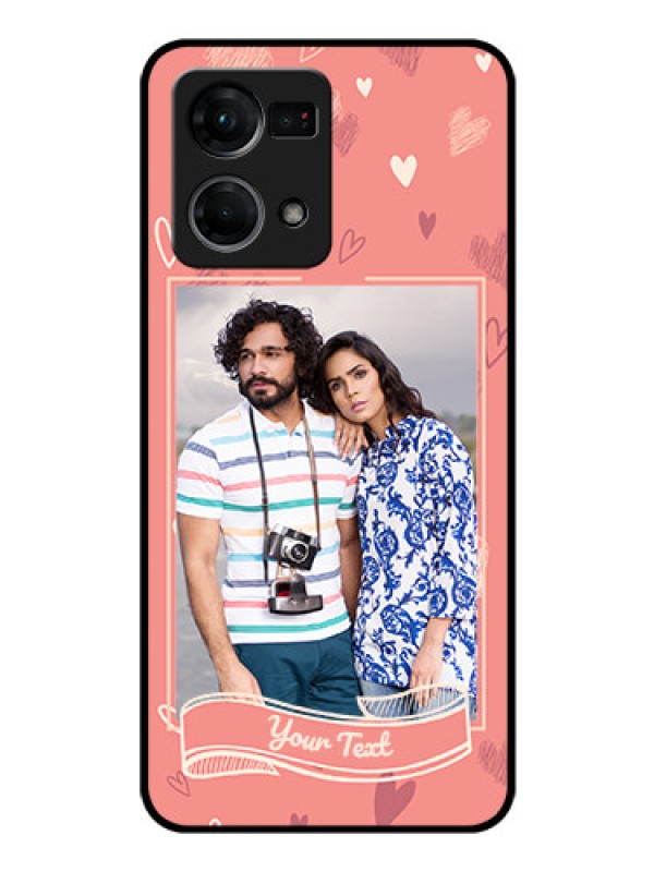 Custom Oppo F21 Pro Custom Glass Phone Case - Love doodle art Design