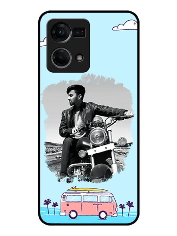 Custom Oppo F21 Pro Photo Printing on Glass Case - Travel & Adventure Design