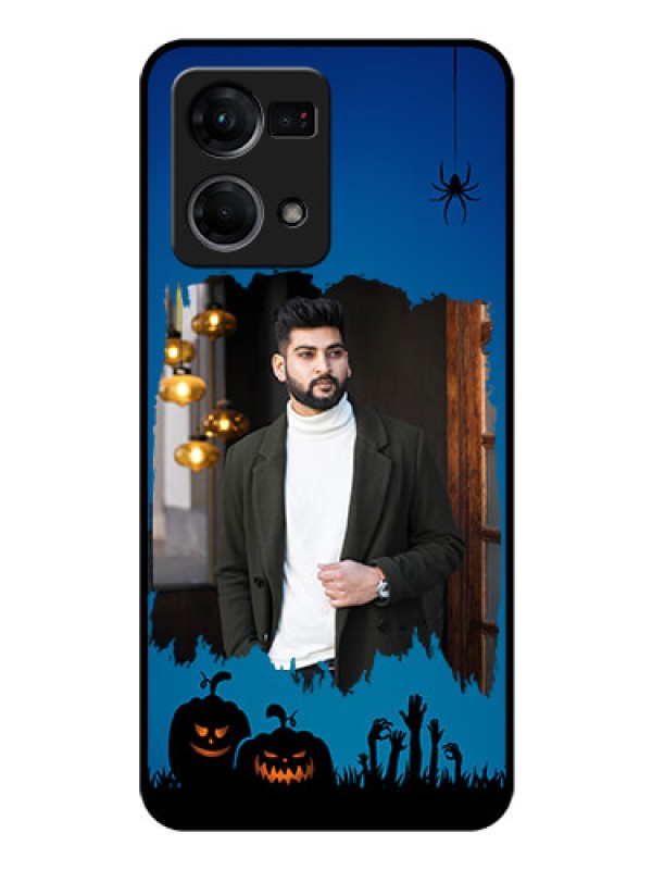 Custom Oppo F21 Pro Photo Printing on Glass Case - with pro Halloween design