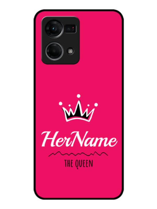 Custom Oppo F21 Pro Glass Phone Case Queen with Name