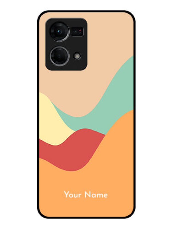 Custom Oppo F21 Pro Personalized Glass Phone Case - Ocean Waves Multi-colour Design