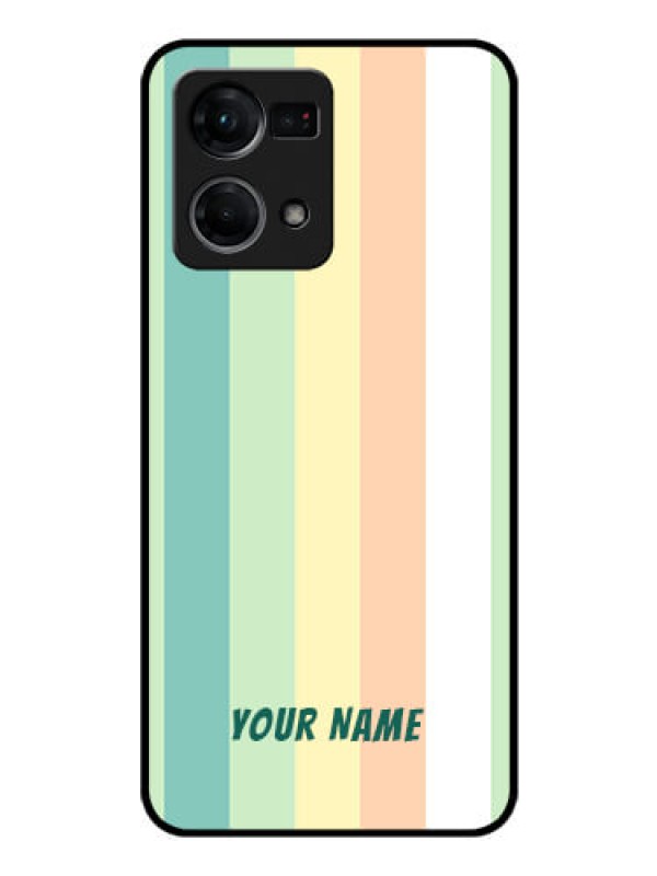 Custom Oppo F21 Pro Photo Printing on Glass Case - Multi-colour Stripes Design