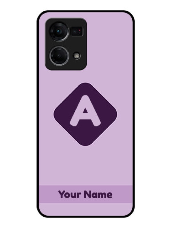 Custom Oppo F21 Pro Custom Glass Mobile Case - Custom Letter in curved badge Design