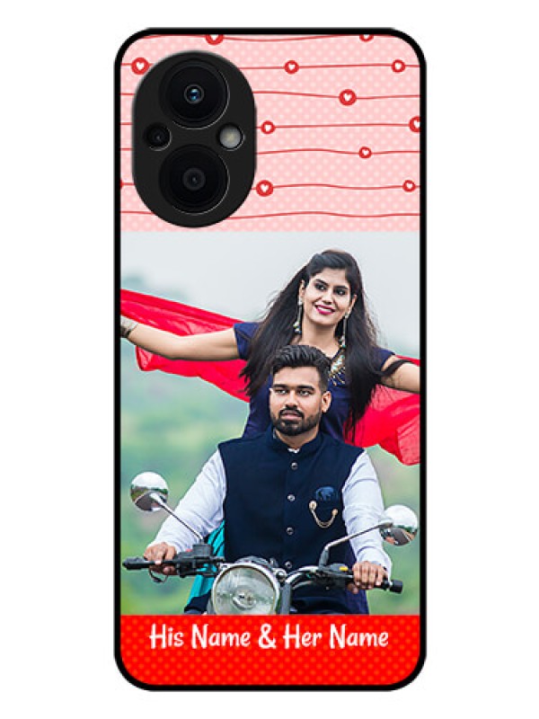 Custom Oppo F21s Pro 5G Personalized Glass Phone Case - Red Pattern Case Design