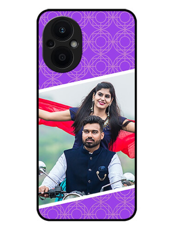 Custom Oppo F21s Pro 5G Custom Glass Phone Case - Violet Pattern Design