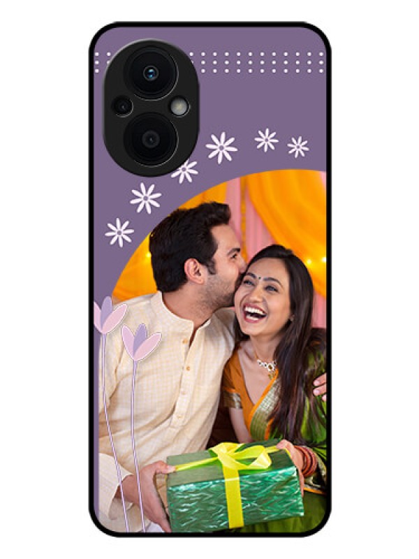 Custom Oppo F21s Pro 5G Custom Glass Mobile Case - Lavender flowers design