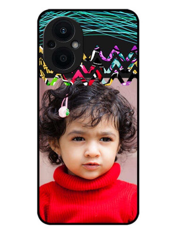 Custom Oppo F21s Pro 5G Personalized Glass Phone Case - Neon Abstract Design