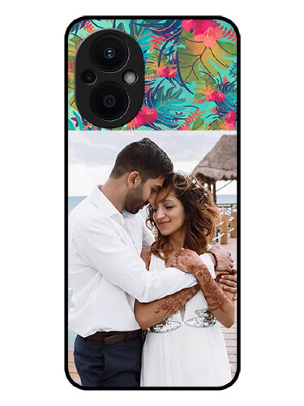 Custom Oppo F21s Pro 5G Photo Printing on Glass Case - Watercolor Floral Design