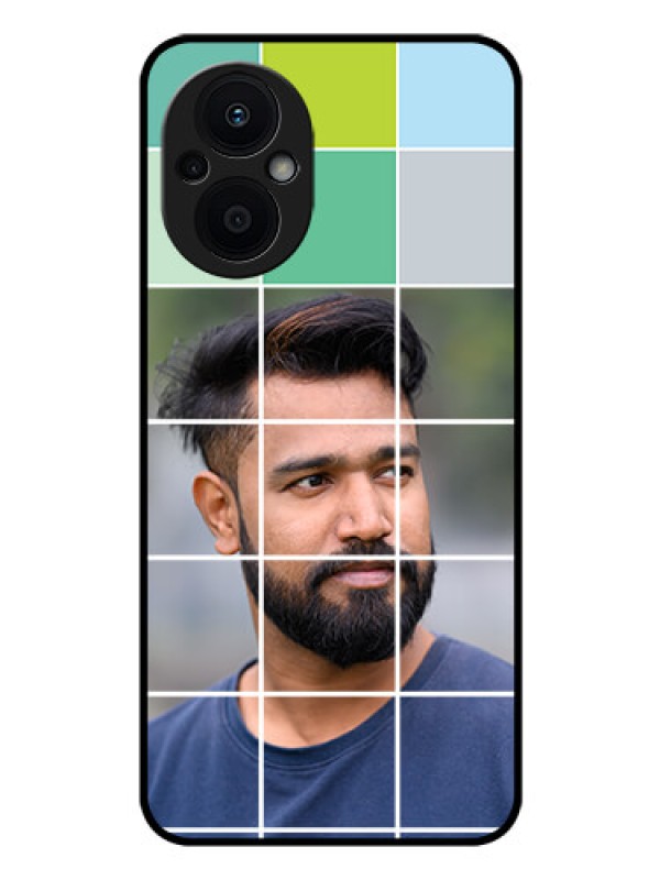 Custom Oppo F21s Pro 5G Photo Printing on Glass Case - with white box pattern