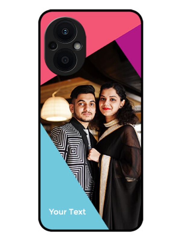 Custom Oppo F21s Pro 5G Custom Glass Mobile Case - Stacked Triple colour Design