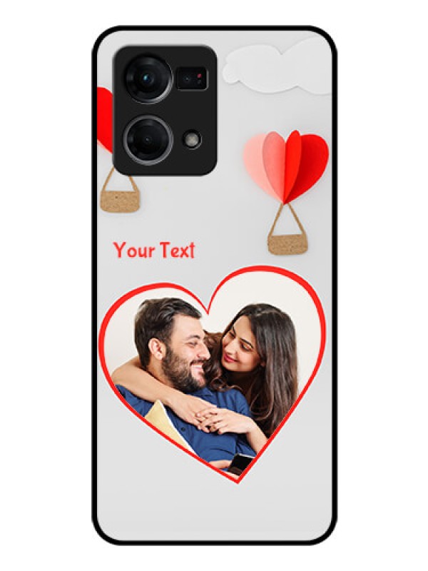 Custom Oppo F21s Pro Custom Glass Mobile Case - Parachute Love Design