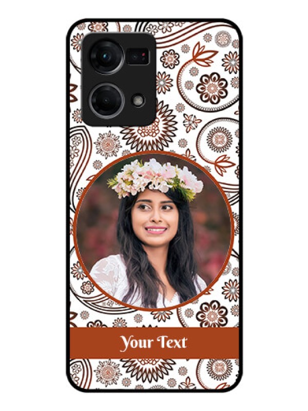 Custom Oppo F21s Pro Custom Glass Mobile Case - Abstract Flower Design