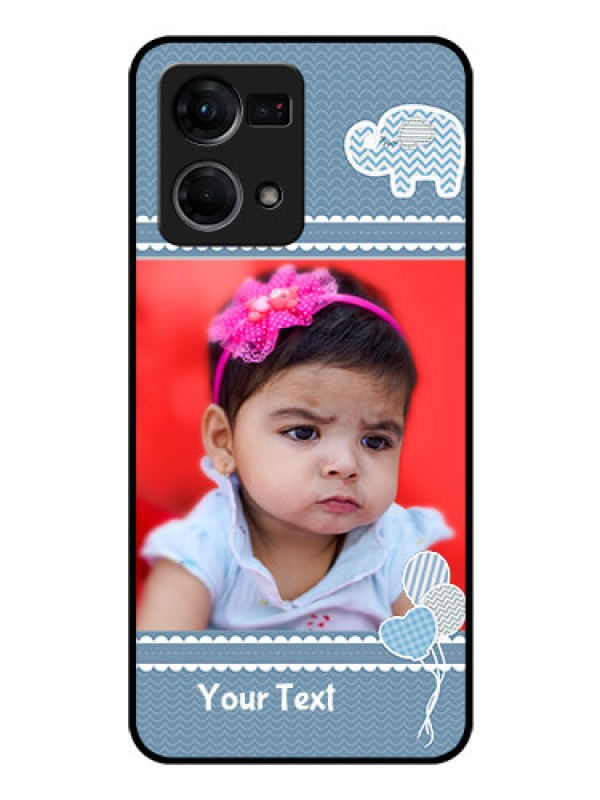 Custom Oppo F21s Pro Photo Printing on Glass Case - with Kids Pattern Design