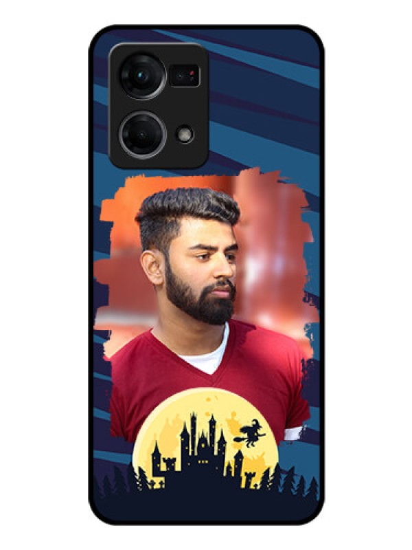 Custom Oppo F21s Pro Photo Printing on Glass Case - Halloween Witch Design