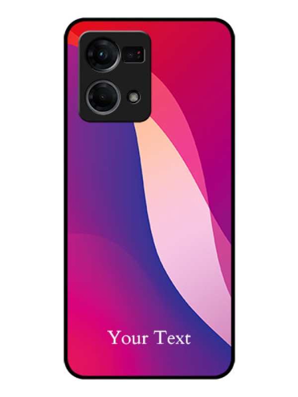 Custom Oppo F21s Pro Personalized Glass Phone Case - Digital abstract Overlap Design