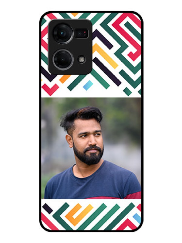 Custom Oppo F21s Pro Personalized Glass Phone Case - Colorful Maze Pattern Design
