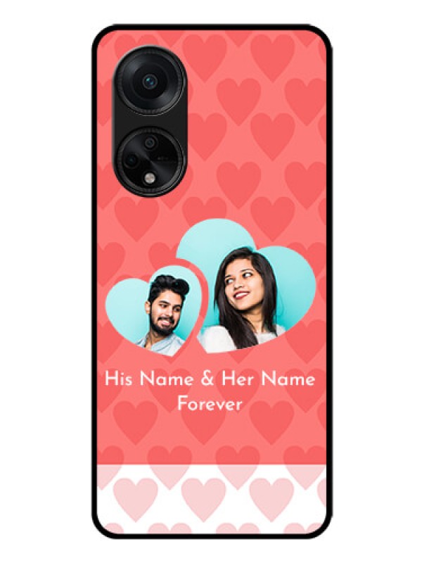 Custom Oppo F23 5G Personalized Glass Phone Case - Couple Pic Upload Design