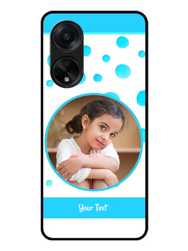 Custom Oppo F23 5G Photo Printing on Glass Case - Blue Bubbles Pattern Design