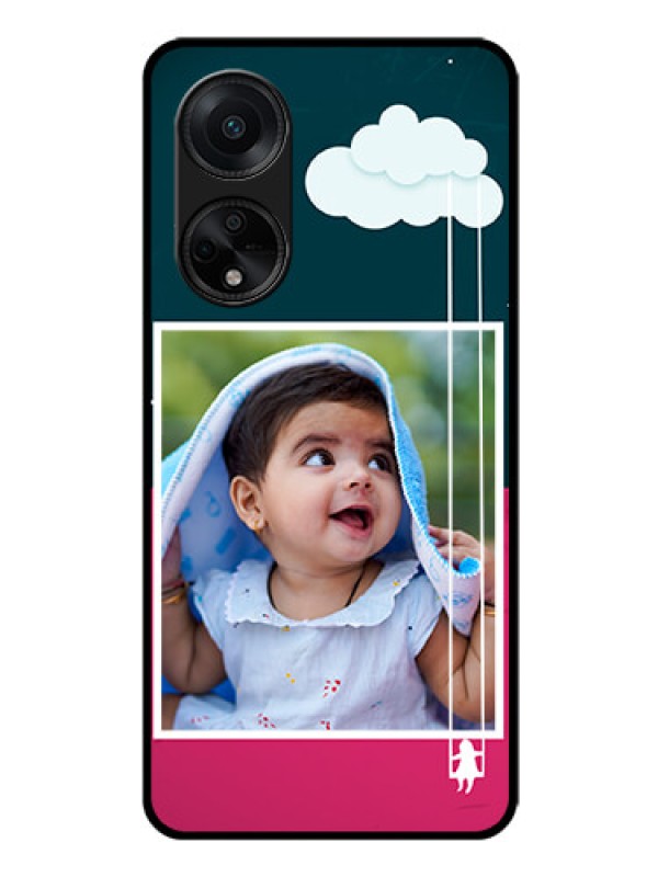 Custom Oppo F23 5G Custom Glass Phone Case - Cute Girl with Cloud Design