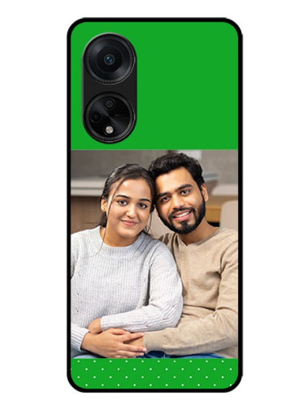 Custom Oppo F23 5G Personalized Glass Phone Case - Green Pattern Design