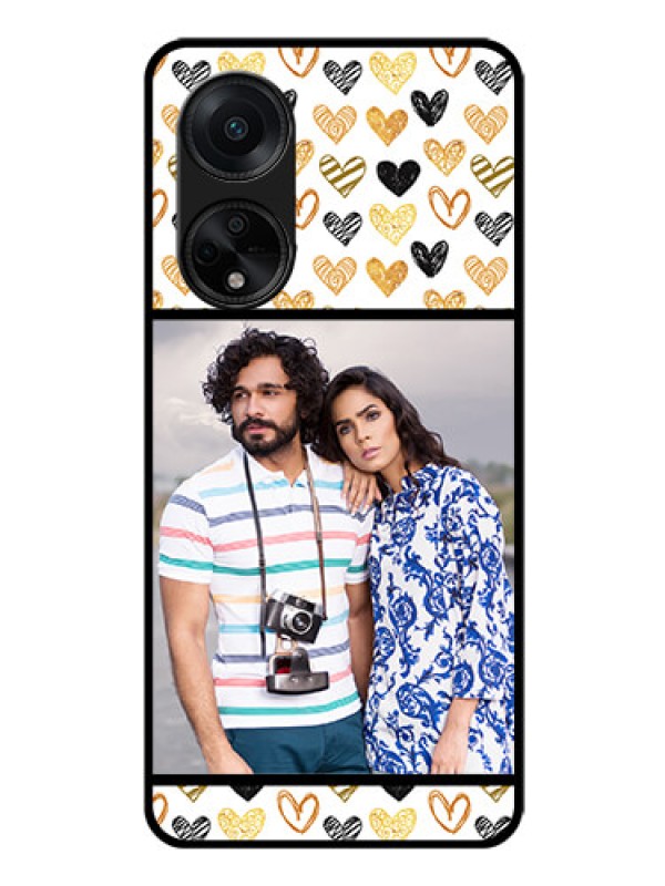 Custom Oppo F23 5G Photo Printing on Glass Case - Love Symbol Design