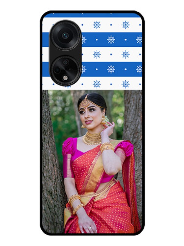 Custom Oppo F23 5G Photo Printing on Glass Case - Snow Pattern Design
