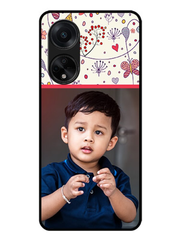 Custom Oppo F23 5G Custom Glass Mobile Case - Premium Floral Design