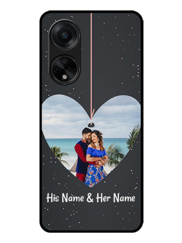 Custom Oppo F23 5G Custom Glass Phone Case - Hanging Heart Design