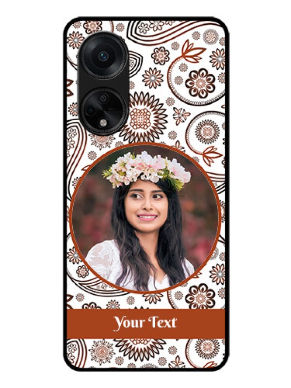 Custom Oppo F23 5G Custom Glass Mobile Case - Abstract Flower Design